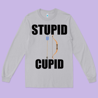 Stupid Cupid Long Sleeve Tee Designed By Bettercallsaul