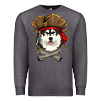 Charcoal Heather alaskan malamute pirate dog halloween Premium Sweatshirt - linhVisuals