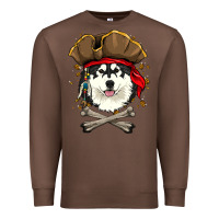 Chestnut alaskan malamute pirate dog halloween Premium Sweatshirt - linhVisuals