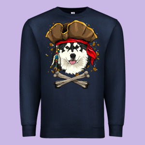 Alaskan Malamute Pirate Dog Halloween Premium Sweatshirt Designed By Linhvisuals