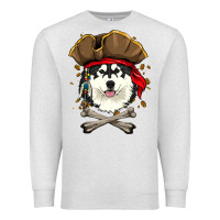 Oatmeal Heather alaskan malamute pirate dog halloween Premium Sweatshirt - linhVisuals