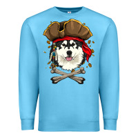 Ocean Blue alaskan malamute pirate dog halloween Premium Sweatshirt - linhVisuals