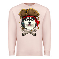 Pale Pink alaskan malamute pirate dog halloween Premium Sweatshirt - linhVisuals