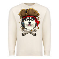 Sandshell alaskan malamute pirate dog halloween Premium Sweatshirt - linhVisuals