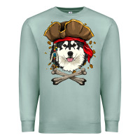 Seafoam alaskan malamute pirate dog halloween Premium Sweatshirt - linhVisuals