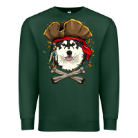 Sports Green alaskan malamute pirate dog halloween Premium Sweatshirt - linhVisuals