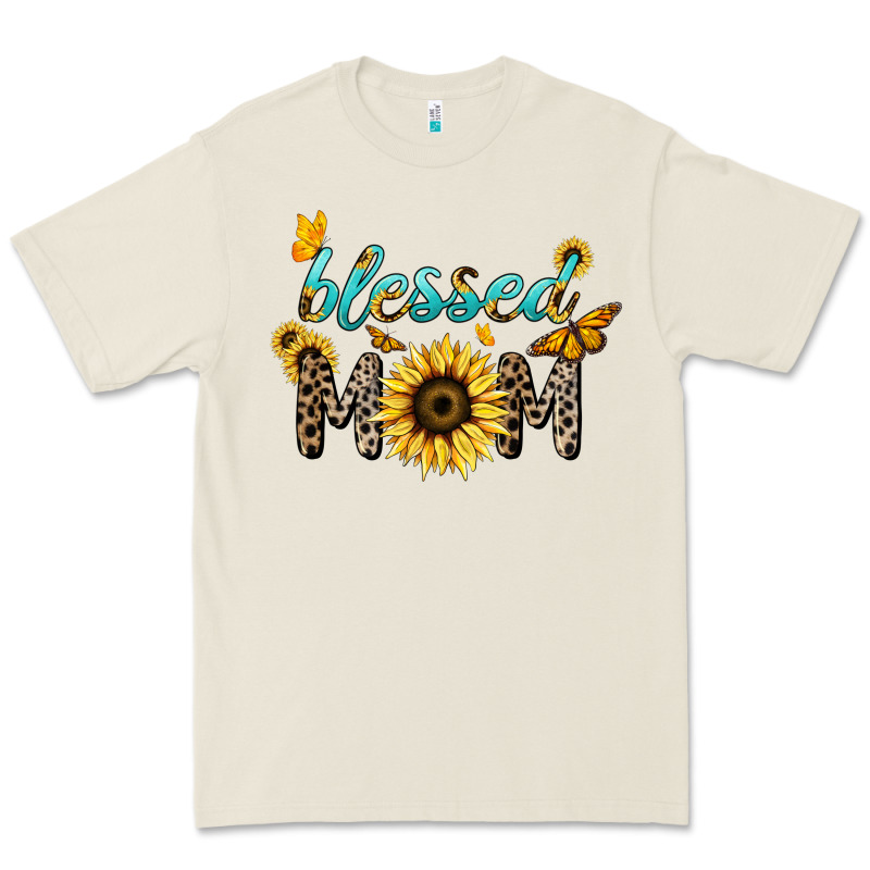 Blessed Mom Sunflower Butterfly Mother's Day Premium Tee by HowdyJamesFarm | Teevron