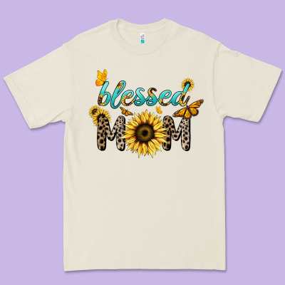 Blessed Mom Sunflower Butterfly Mother's Day Premium Tee Designed By Howdyjamesfarm