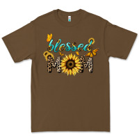 Cacao Blessed mom sunflower butterfly mother's day Premium Tee - HowdyJamesFarm