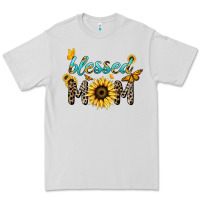 Dove Grey Blessed mom sunflower butterfly mother's day Premium Tee - HowdyJamesFarm