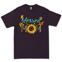 Plum Blessed mom sunflower butterfly mother's day Premium Tee - HowdyJamesFarm