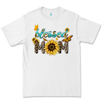 White Blessed mom sunflower butterfly mother's day Premium Tee - HowdyJamesFarm