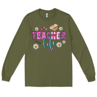 Army Green teacher life Long Sleeve Tee - BundleAndBundleShop