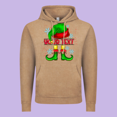 Elf Your Text Vintage Hoodie Designed By Cowhidedigitalart