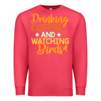 Cardinal drinking coffee watching birds funny Premium Sweatshirt - linhVisuals