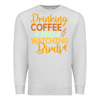 Dove Grey drinking coffee watching birds funny Premium Sweatshirt - linhVisuals