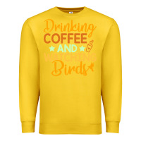 Lemon drinking coffee watching birds funny Premium Sweatshirt - linhVisuals
