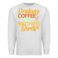 Oatmeal Heather drinking coffee watching birds funny Premium Sweatshirt - linhVisuals
