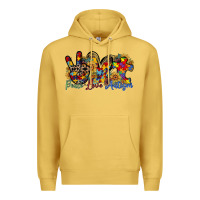 Antique Gold peace love autism Premium Hoodie - RacoonDesign
