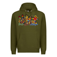 Army Green peace love autism Premium Hoodie - RacoonDesign