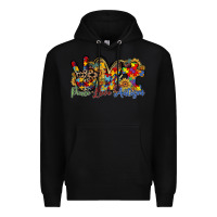 Black peace love autism Premium Hoodie - RacoonDesign