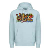 Blue Mist peace love autism Premium Hoodie - RacoonDesign