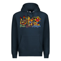 Navy peace love autism Premium Hoodie - RacoonDesign
