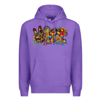 Purple peace love autism Premium Hoodie - RacoonDesign