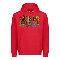 Red peace love autism Premium Hoodie - RacoonDesign