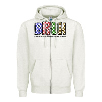 Oatmeal Heather bruh the woman formerly known as mom Zipper Hoodie - JahusDesignShop