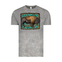 Cloud Rock bison with gemstone background Vintage Tee - RanaPortraitStore