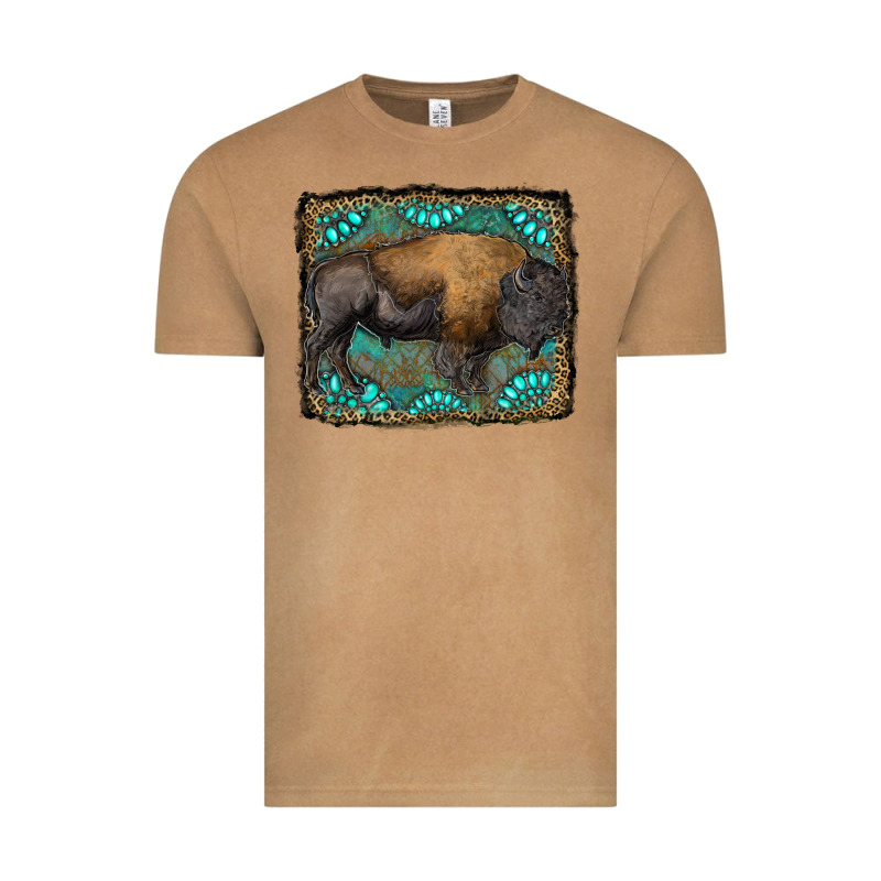 Bison With Gemstone Background Vintage Tee by RanaPortraitStore | Teevron