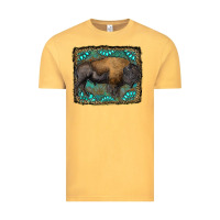 Vintage Mustard bison with gemstone background Vintage Tee - RanaPortraitStore