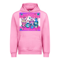 Fuchsia Pink stitch coffee cups Urban Hoodie - Jasminsmagicworld