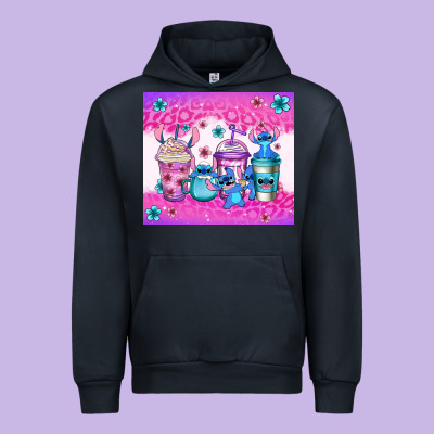 Stitch Coffee Cups Urban Hoodie Designed By Jasminsmagicworld