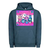 Pigment Midnight Navy stitch coffee cups Urban Hoodie - Jasminsmagicworld
