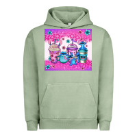 Pigment Oil Green stitch coffee cups Urban Hoodie - Jasminsmagicworld