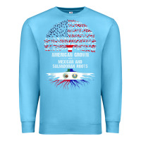 Ocean Blue american grown with mexican salvadoran roots Premium Sweatshirt - linhVisuals