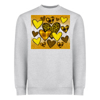 Heather Grey yellow hearts Heavyweight Sweatshirt - JahusDesignShop