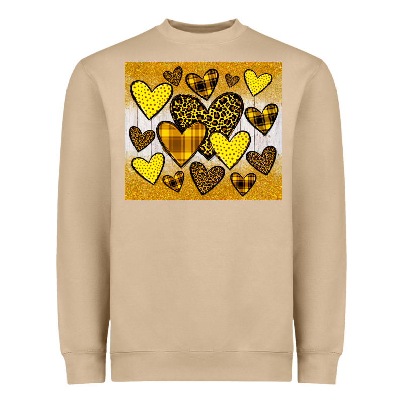 Yellow Hearts Heavyweight Sweatshirt by JahusDesignShop | Teevron