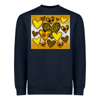 Navy yellow hearts Heavyweight Sweatshirt - JahusDesignShop