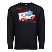 Black emt paramedic wee woo ambulance boo Premium Sweatshirt - linhVisuals