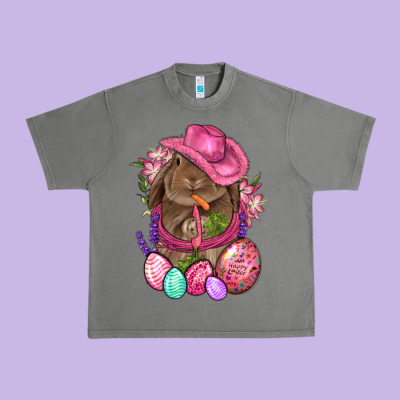 Cowboy Rabbit Easter Urban Heavy Tee Designed By Bundleandbundleshop