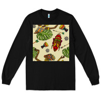 Black african woman and mask seamless pattern Long Sleeve Tee - BundleAndBundleShop