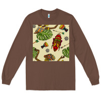 Chestnut african woman and mask seamless pattern Long Sleeve Tee - BundleAndBundleShop