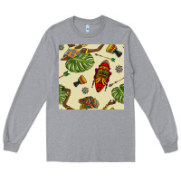 Heather Grey african woman and mask seamless pattern Long Sleeve Tee - BundleAndBundleShop