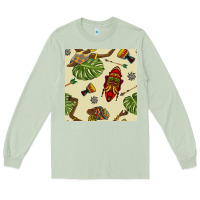 Matcha african woman and mask seamless pattern Long Sleeve Tee - BundleAndBundleShop
