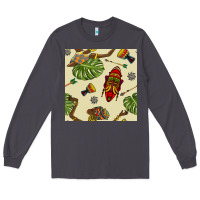 Smoke african woman and mask seamless pattern Long Sleeve Tee - BundleAndBundleShop