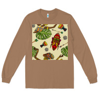 Toasted Coconut african woman and mask seamless pattern Long Sleeve Tee - BundleAndBundleShop