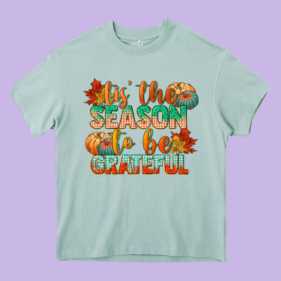 Tis The Season To Be Grateful Heavy Core Tee Designed By Cowgirlartshop